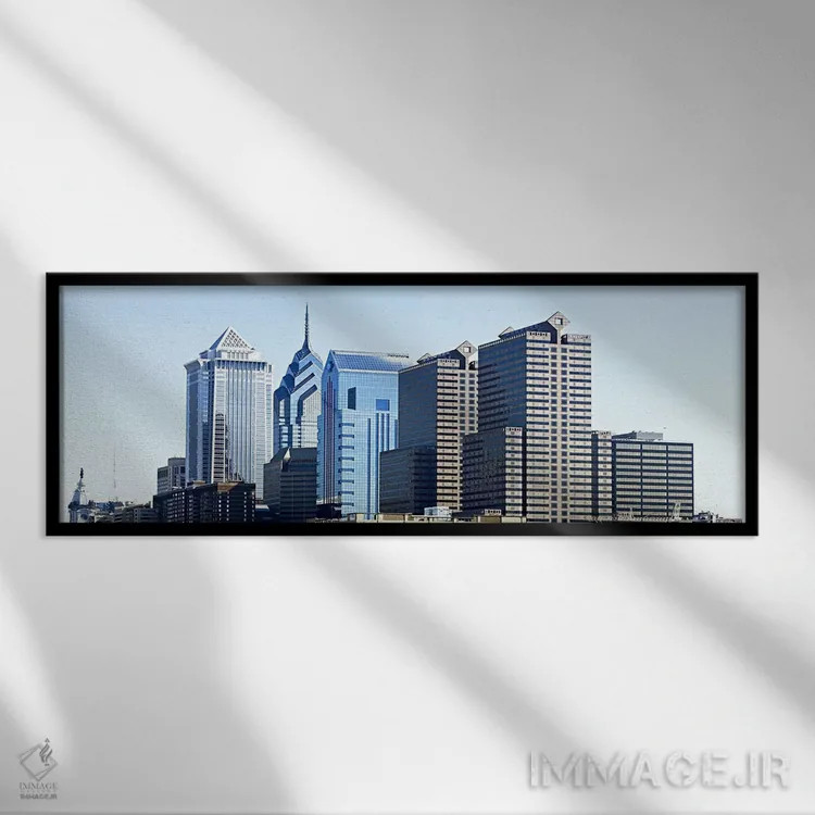 تابلو دکوراتیو Philadelphia, Pennsylvania, USA #6,آسمان خراش ها در شهر… اثر پانورامیک ایمجز - نمای قابدار مشکی