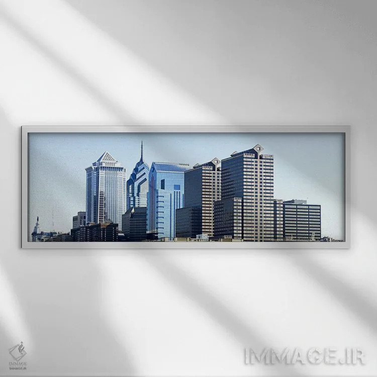 تابلو دکوراتیو Philadelphia, Pennsylvania, USA #6,آسمان خراش ها در شهر… اثر پانورامیک ایمجز - نمای قابدار سفید