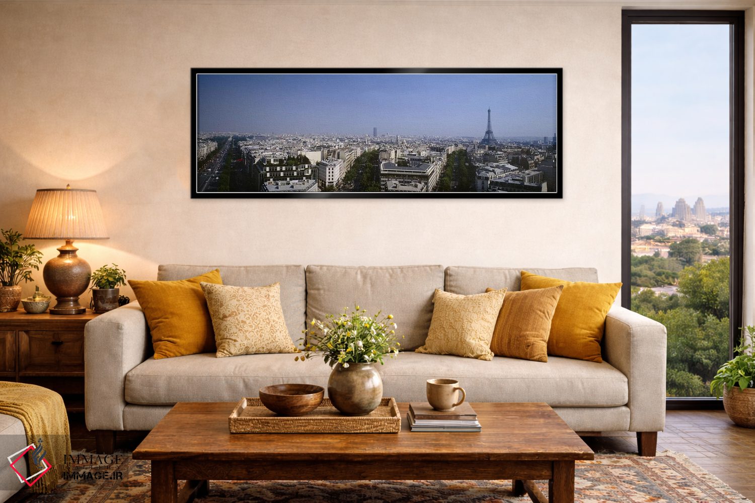 تابلو دکوراتیو Paris, Ile-de-France, France,نمای زاویه بالا، پاریس، ای… اثر پانورامیک ایمجز - D6B