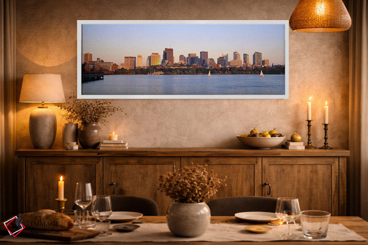 تابلو دکوراتیو Boston, Massachusetts, USA,آسمان خراش ها در حاشیه آب، ب… اثر پانورامیک ایمجز - D1W