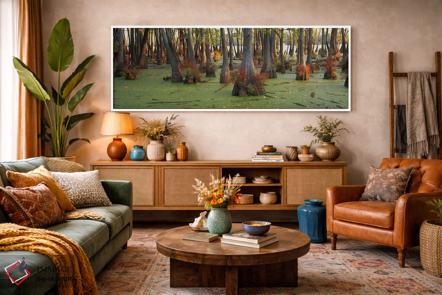 تابلو دکوراتیو Illinois, USA,درختان سرو کچل در جنگل، ایلی نویز، آمریکا اثر پانورامیک ایمجز - D2W