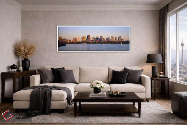 تابلو دکوراتیو Boston, Massachusetts, USA,آسمان خراش ها در حاشیه آب، ب… اثر پانورامیک ایمجز - D4W