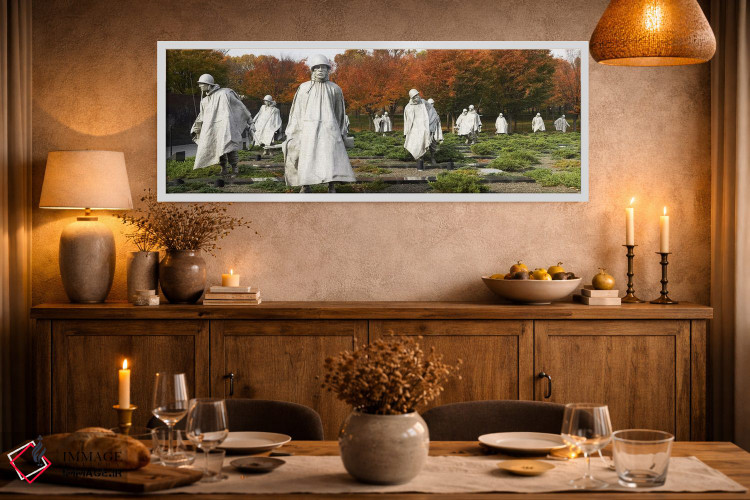 تابلو دکوراتیو Korean War Memorial, Washington DC, USA,مجسمه های سرباز… اثر پانورامیک ایمجز - D2W