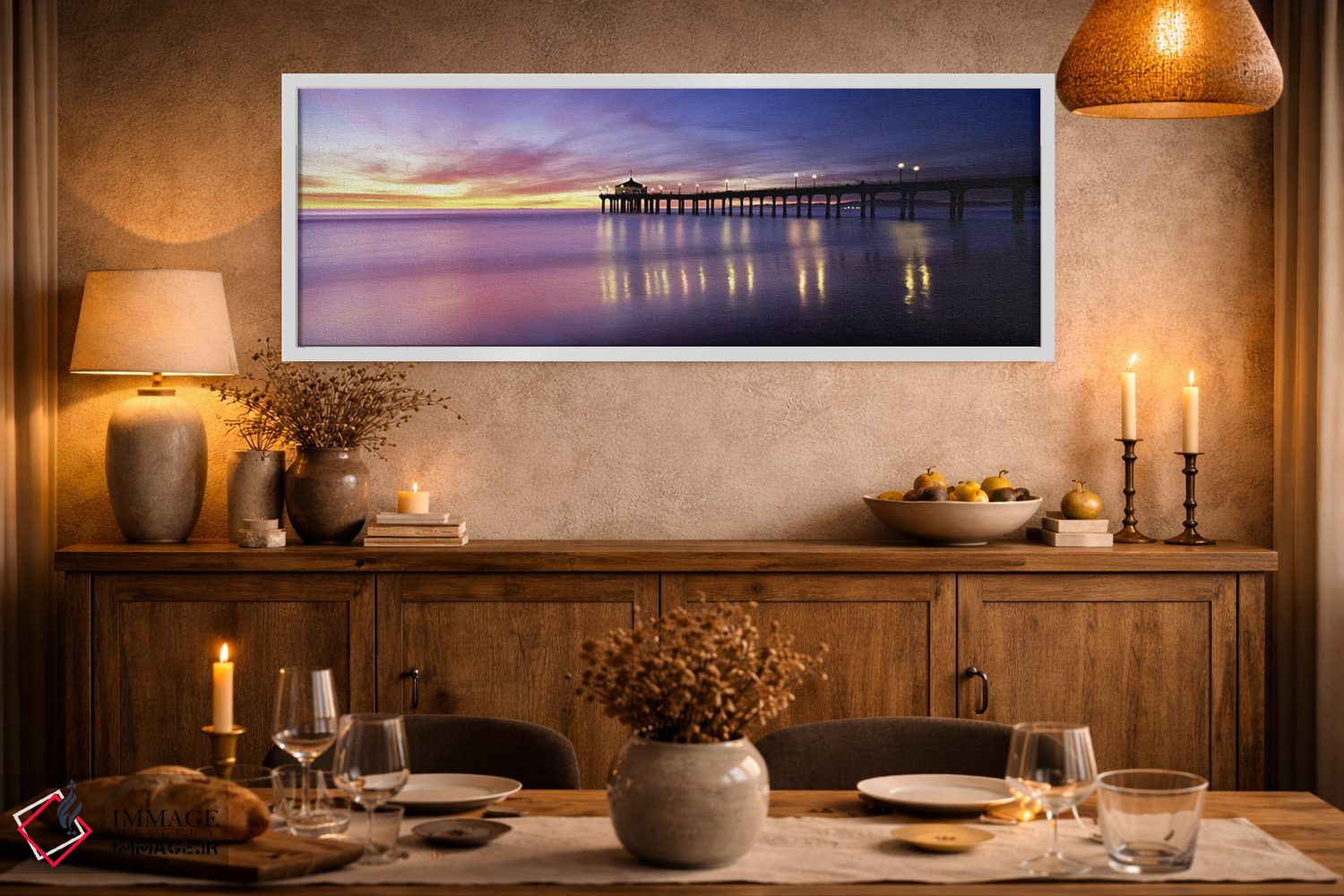 تابلو دکوراتیو Manhattan Beach Pier, Manhattan Beach, San Francisco, C… اثر پانورامیک ایمجز - D2W