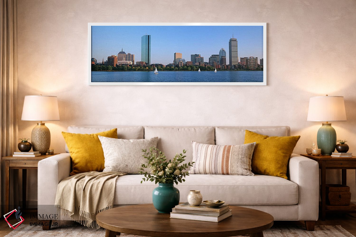 تابلو دکوراتیو Back Bay, Boston, Massachusetts, USA,ساختمان ها در حاشی… اثر پانورامیک ایمجز - D2W