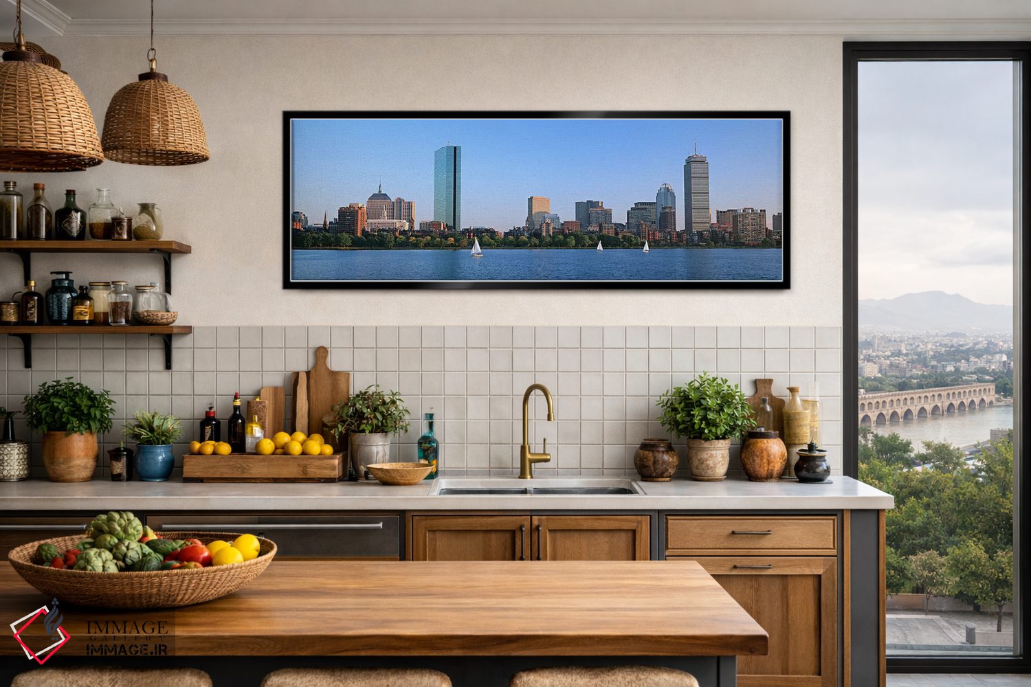 تابلو دکوراتیو Back Bay, Boston, Massachusetts, USA,ساختمان ها در حاشی… اثر پانورامیک ایمجز - D4B