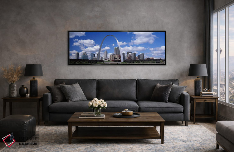تابلو دکوراتیو St. Louis, Missouri, USA,دروازه آرک و خط افق مرکز شهر… اثر پانورامیک ایمجز - D6B