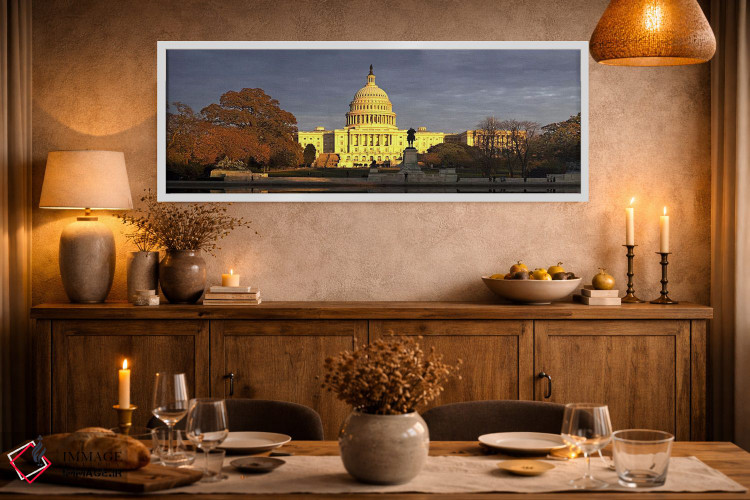 تابلو دکوراتیو Capitol Building, Washington DC, USA,حوضچه در مقابل ساخ… اثر پانورامیک ایمجز - D1W