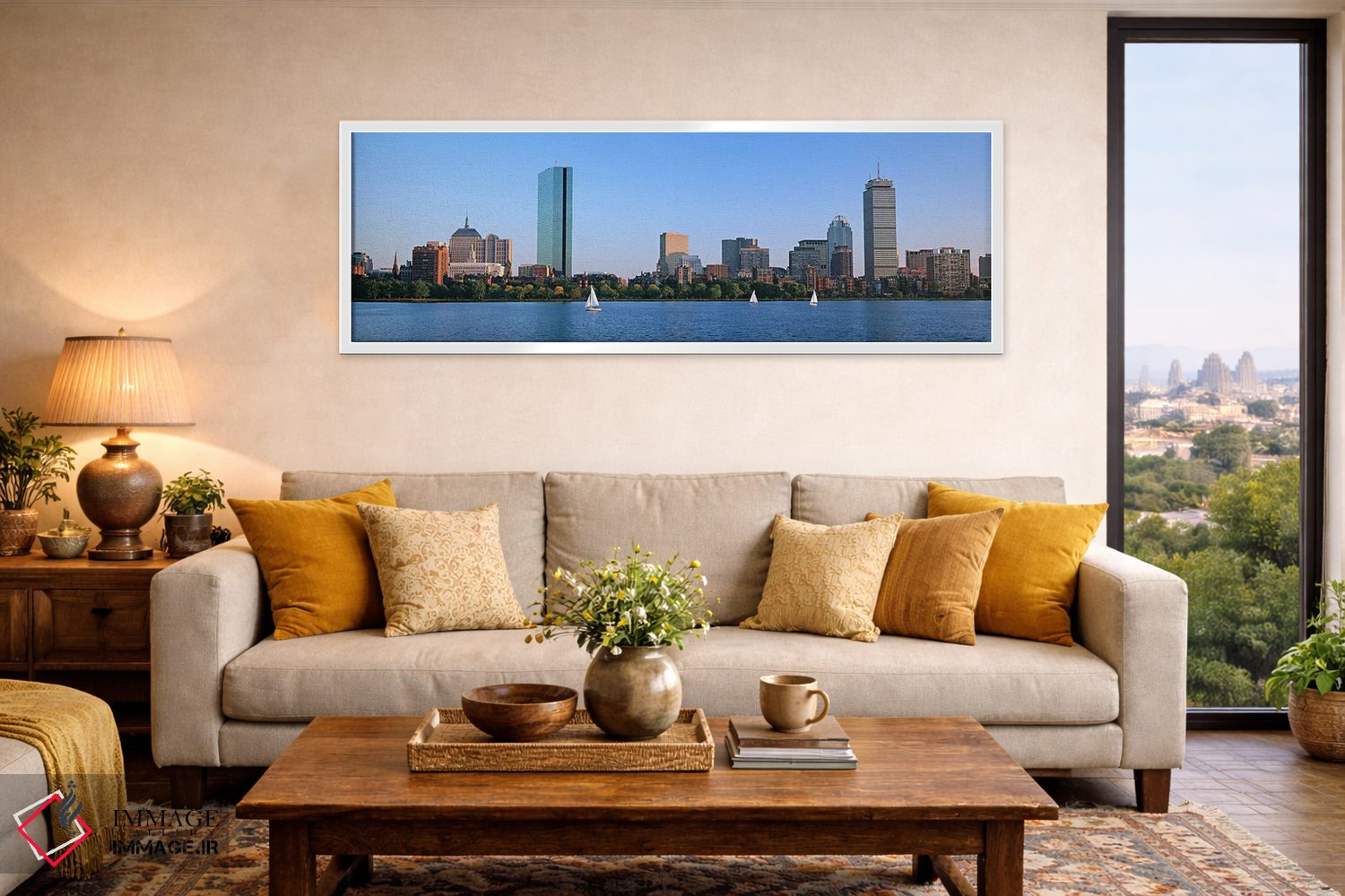 تابلو دکوراتیو Back Bay, Boston, Massachusetts, USA,ساختمان ها در حاشی… اثر پانورامیک ایمجز - D5W