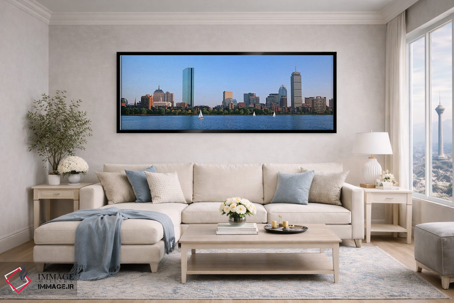 تابلو دکوراتیو Back Bay, Boston, Massachusetts, USA,ساختمان ها در حاشی… اثر پانورامیک ایمجز - D6B