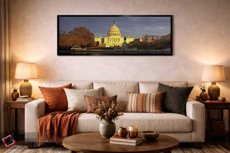 تابلو دکوراتیو Capitol Building, Washington DC, USA,حوضچه در مقابل ساخ… اثر پانورامیک ایمجز - D6B