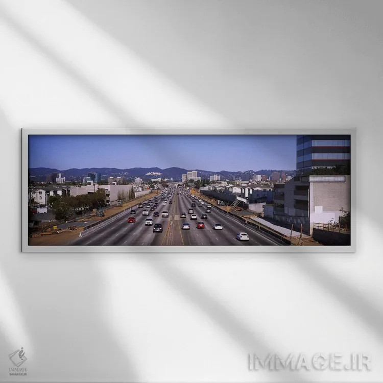 تابلو دکوراتیو 405 Freeway, City of Los Angeles, California, USA,نمای… اثر پانورامیک ایمجز - نمای قابدار سفید
