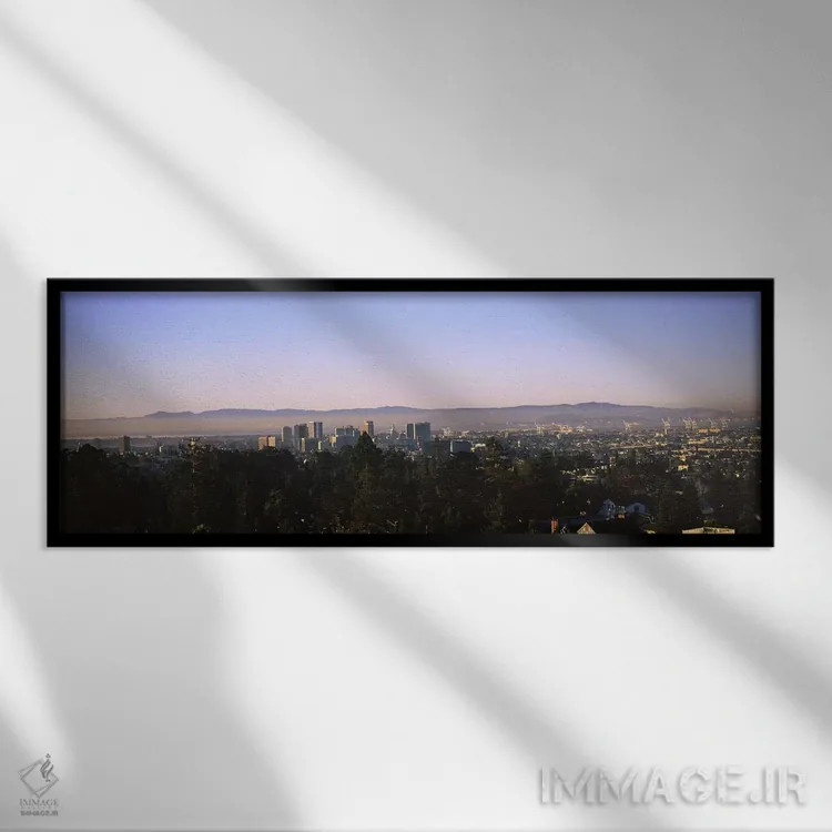 تابلو دکوراتیو California, USA,نمای بالا از منظره شهری، اوکلند، کالیفر… اثر پانورامیک ایمجز - نمای قابدار مشکی