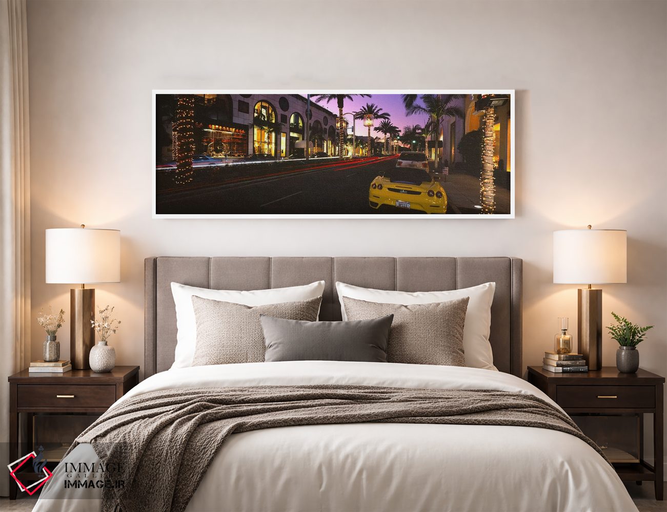 تابلو دکوراتیو City of Los Angeles, California, USA,خودروهای پارک شده… اثر پانورامیک ایمجز - D3W