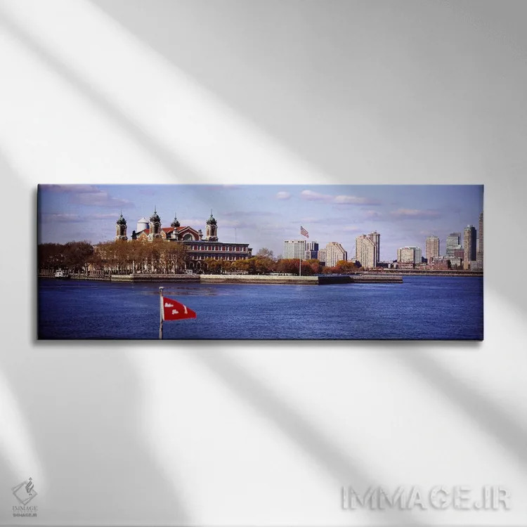 تابلو دکوراتیو Upper New York Bay,جزیره الیس، خلیج بالای نیویورک اثر پانورامیک ایمجز - نمای روبهرو روی دیوار