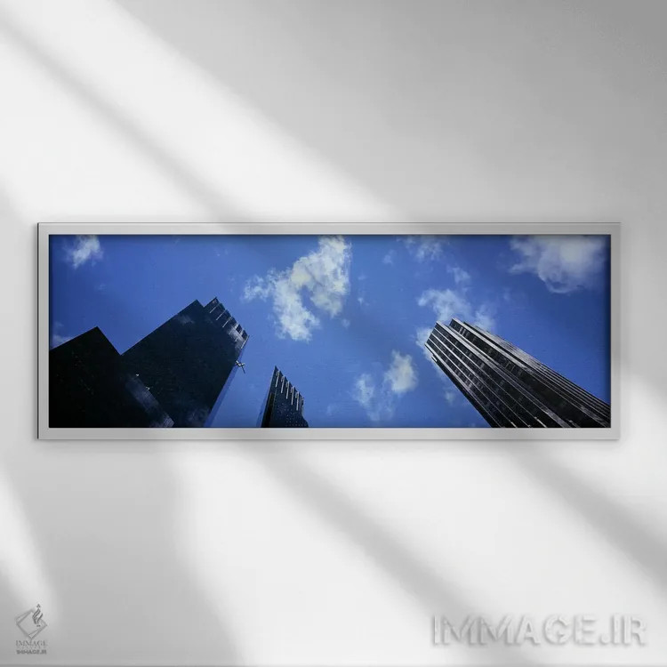 تابلو دکوراتیو Manhattan, New York City, New York State, USA,نمای زاوی… اثر پانورامیک ایمجز - نمای قابدار سفید