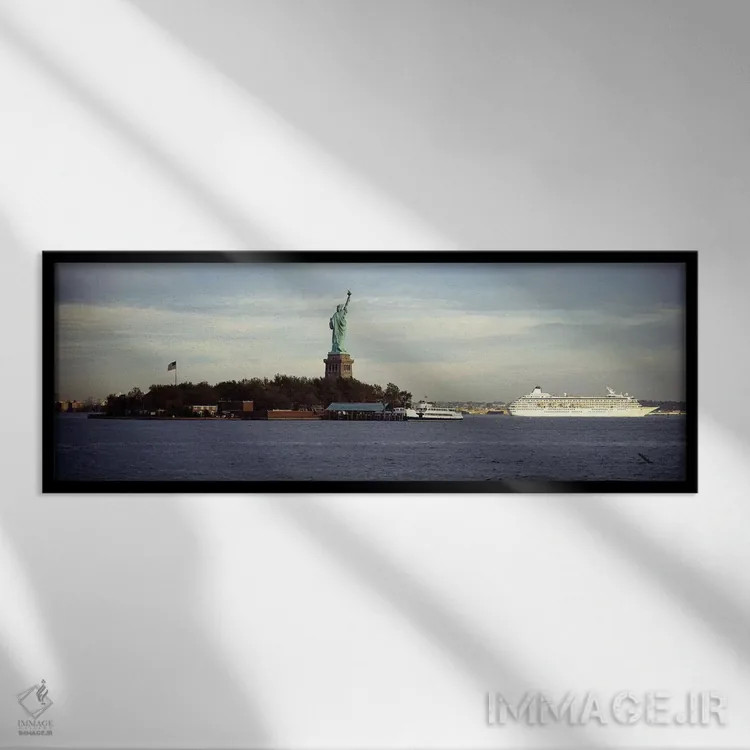 تابلو دکوراتیو Liberty Island, New York City, New York State, USA,مجسم… اثر پانورامیک ایمجز - نمای قابدار مشکی