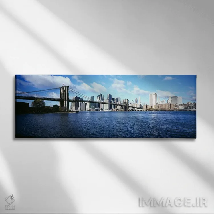 تابلو دکوراتیو Brooklyn Bridge, East River, Manhattan, New York City… اثر پانورامیک ایمجز - نمای روبهرو روی دیوار