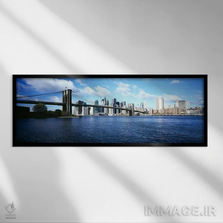 تابلو دکوراتیو Brooklyn Bridge, East River, Manhattan, New York City… اثر پانورامیک ایمجز - نمای قابدار مشکی