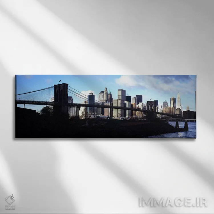 تابلو دکوراتیو Brooklyn Bridge, East River, Manhattan, New York City… اثر پانورامیک ایمجز - نمای روبهرو روی دیوار