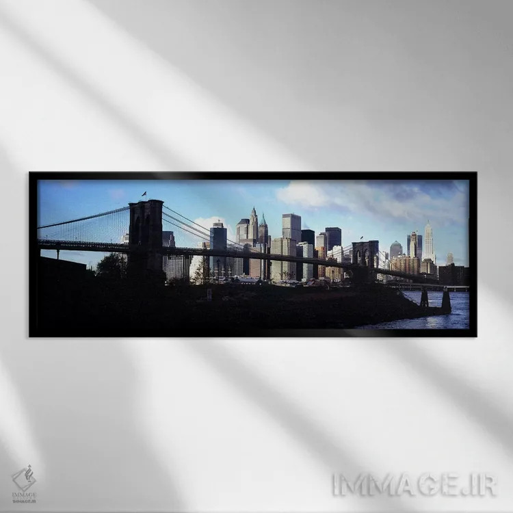 تابلو دکوراتیو Brooklyn Bridge, East River, Manhattan, New York City… اثر پانورامیک ایمجز - نمای قابدار مشکی