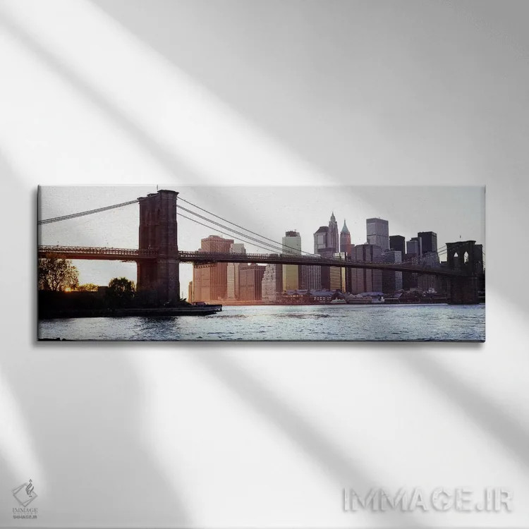 تابلو دکوراتیو Brooklyn Bridge, East River, Manhattan, New York City… اثر پانورامیک ایمجز - نمای روبهرو روی دیوار