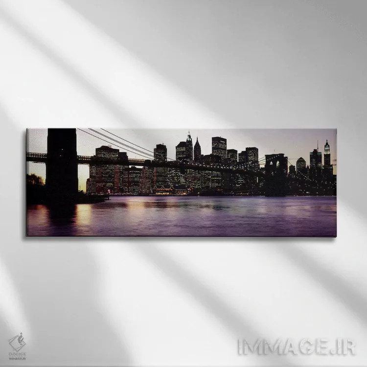 تابلو دکوراتیو Brooklyn Bridge, East River, Manhattan, New York City… اثر پانورامیک ایمجز - نمای روبهرو روی دیوار