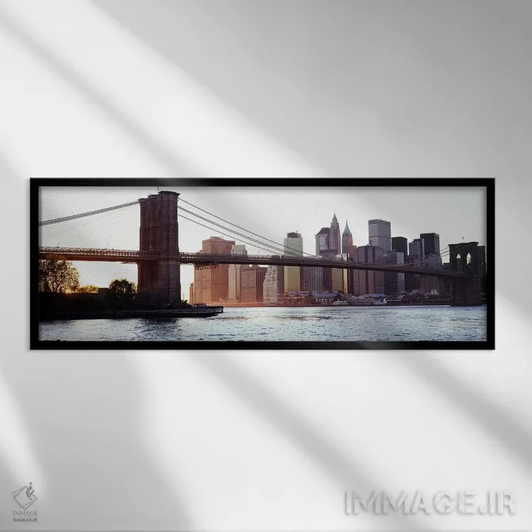 تابلو دکوراتیو Brooklyn Bridge, East River, Manhattan, New York City… اثر پانورامیک ایمجز - نمای قابدار مشکی