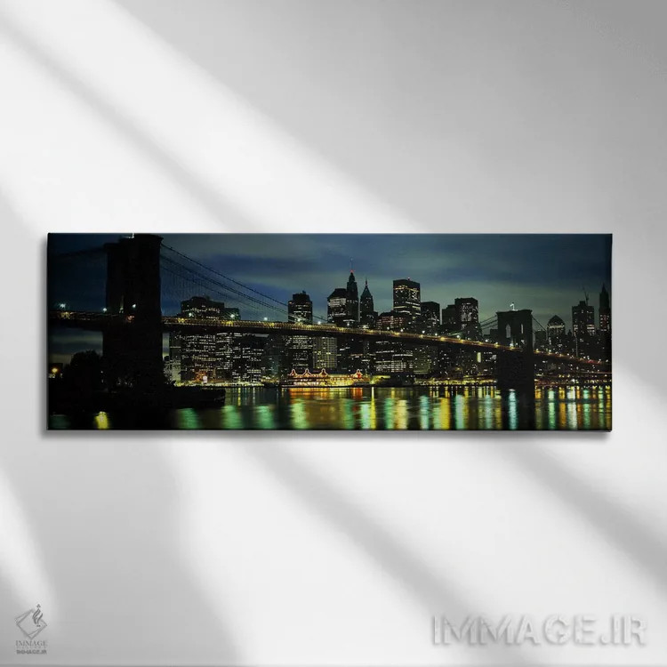 تابلو دکوراتیو New York City, New York, USA,پل بروکلین و منهتن جنوبی… اثر پانورامیک ایمجز - نمای روبهرو روی دیوار