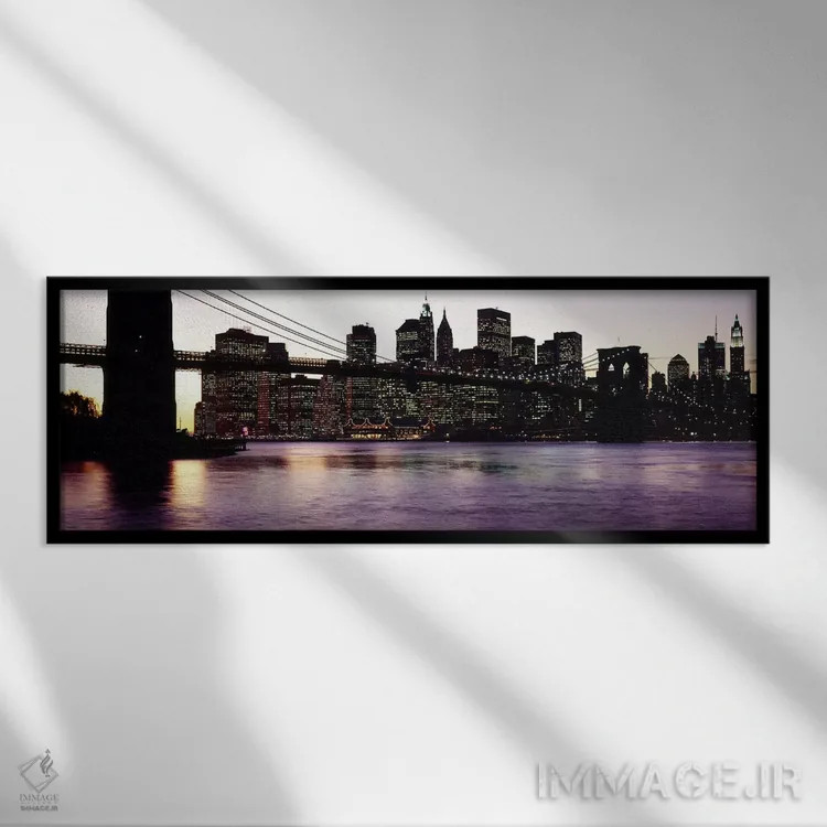 تابلو دکوراتیو Brooklyn Bridge, East River, Manhattan, New York City… اثر پانورامیک ایمجز - نمای قابدار مشکی