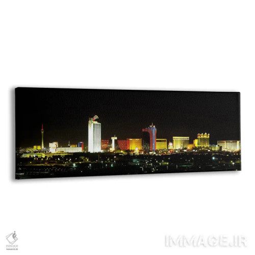 تابلو دکوراتیو Las Vegas, Nevada, USA,ساختمان های نورپردازی شده شبانه… اثر پانورامیک ایمجز - نمای پرسپکتیو محصول