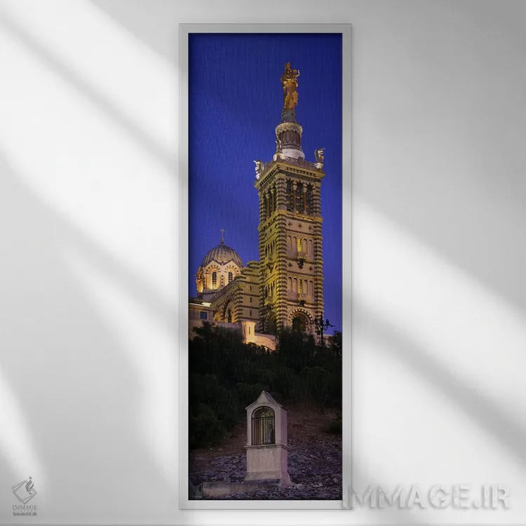 تابلو دکوراتیو Notre Dame De La Garde, Marseille, France,نمای زاویه پا… اثر پانورامیک ایمجز - نمای قابدار سفید