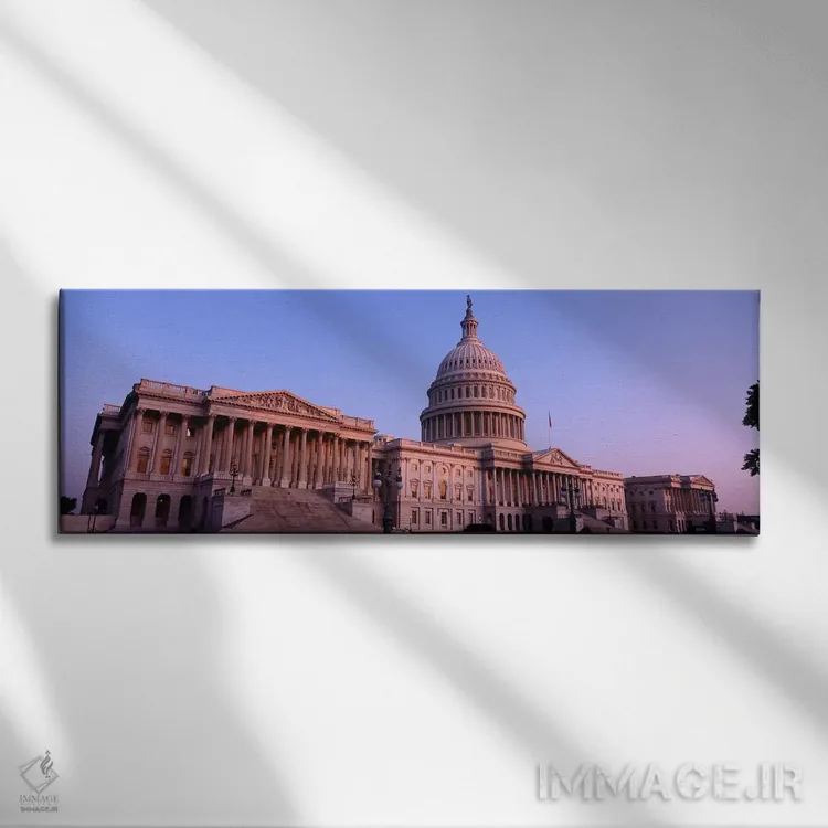 تابلو دکوراتیو Capitol Building, Washington DC, USA,نمای زاویه پایین ا… اثر پانورامیک ایمجز - نمای روبهرو روی دیوار