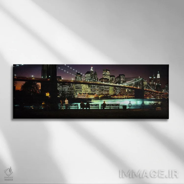 تابلو دکوراتیو New York City, New York, USA,پل بروکلین و منهتن جنوبی د… اثر پانورامیک ایمجز - نمای روبهرو روی دیوار