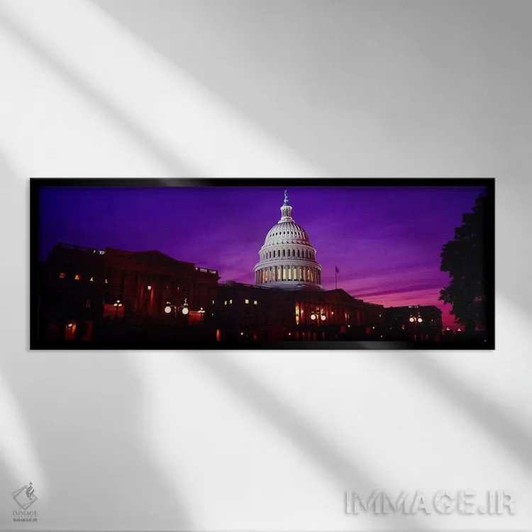تابلو دکوراتیو Capitol Building, Washington DC, USA,نمای زاویه پایین ا… اثر پانورامیک ایمجز - نمای قابدار مشکی
