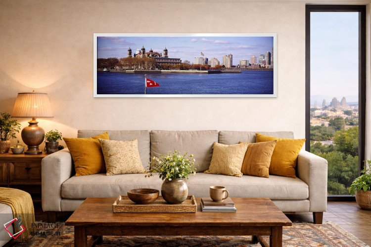 تابلو دکوراتیو Upper New York Bay,جزیره الیس، خلیج بالای نیویورک اثر پانورامیک ایمجز - D4W
