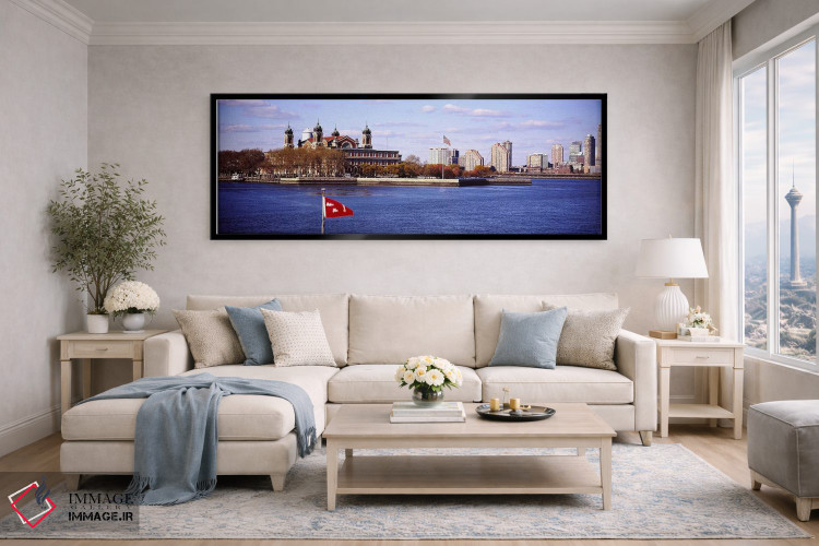 تابلو دکوراتیو Upper New York Bay,جزیره الیس، خلیج بالای نیویورک اثر پانورامیک ایمجز - D6B