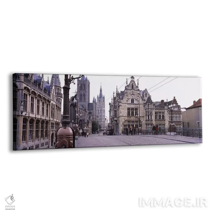 تابلو دکوراتیو St. Nicolas Church, Ghent, Belgium,گردشگران در حال قدم… اثر پانورامیک ایمجز - نمای پرسپکتیو محصول