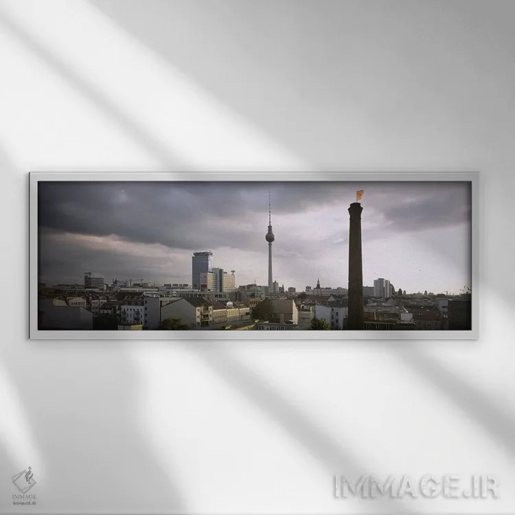 تابلو دکوراتیو Mitte, Berlin, Germany,نمای زاویه بالا از برج تلویزیون… اثر پانورامیک ایمجز - نمای قابدار سفید