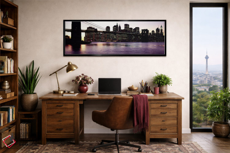 تابلو دکوراتیو Brooklyn Bridge, East River, Manhattan, New York City… اثر پانورامیک ایمجز - D2B