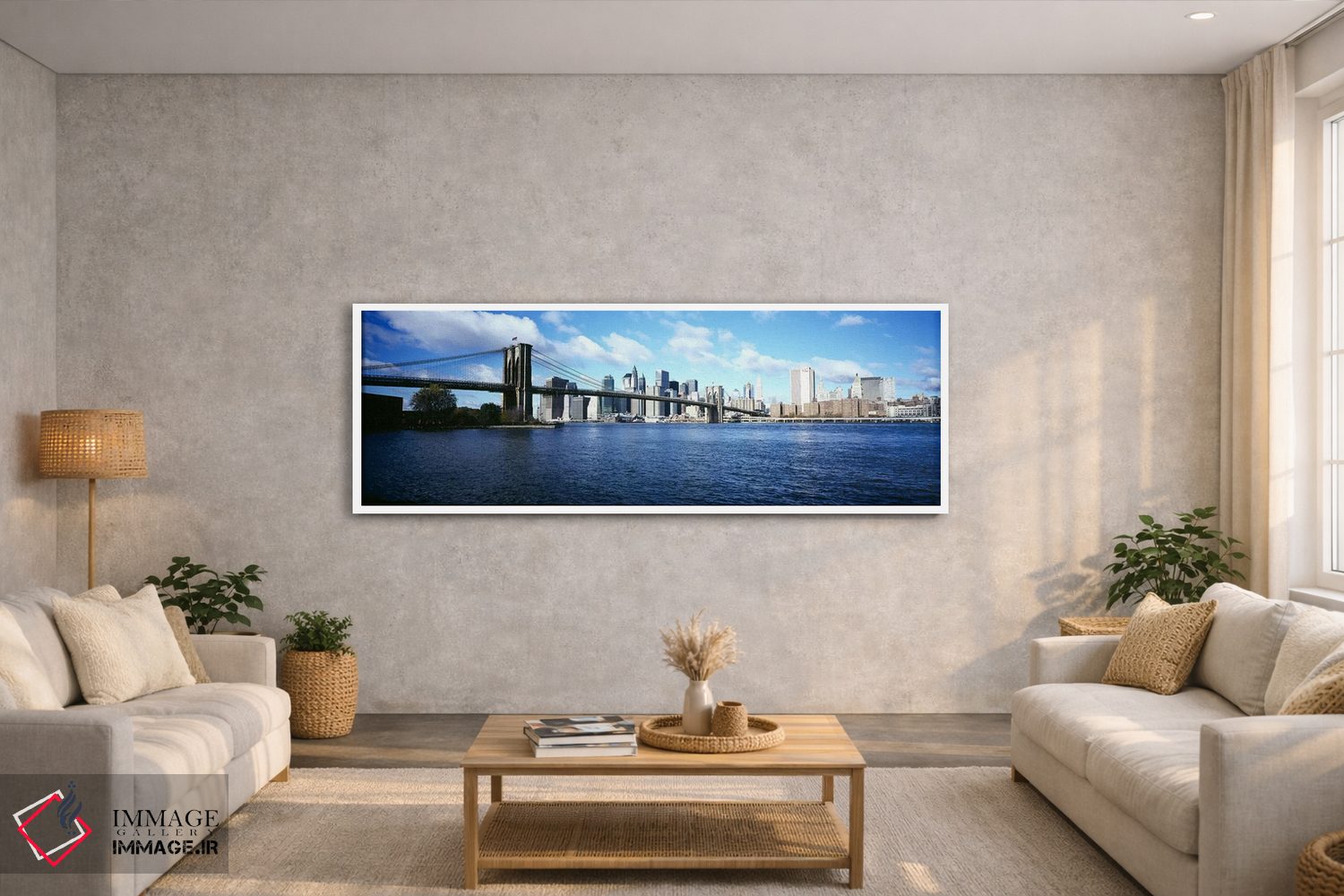 تابلو دکوراتیو Brooklyn Bridge, East River, Manhattan, New York City… اثر پانورامیک ایمجز - D2W