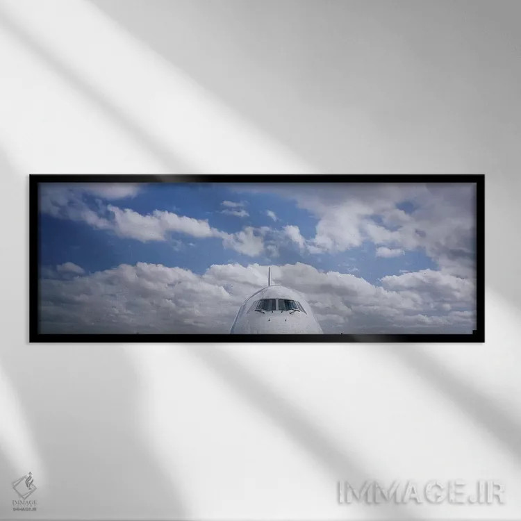 تابلو دکوراتیو Boeing 747,کابین خلبان، بوئینگ ۷۴۷ اثر پانورامیک ایمجز - نمای قابدار مشکی