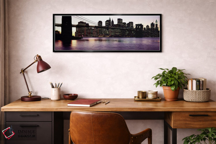 تابلو دکوراتیو Brooklyn Bridge, East River, Manhattan, New York City… اثر پانورامیک ایمجز - D3B