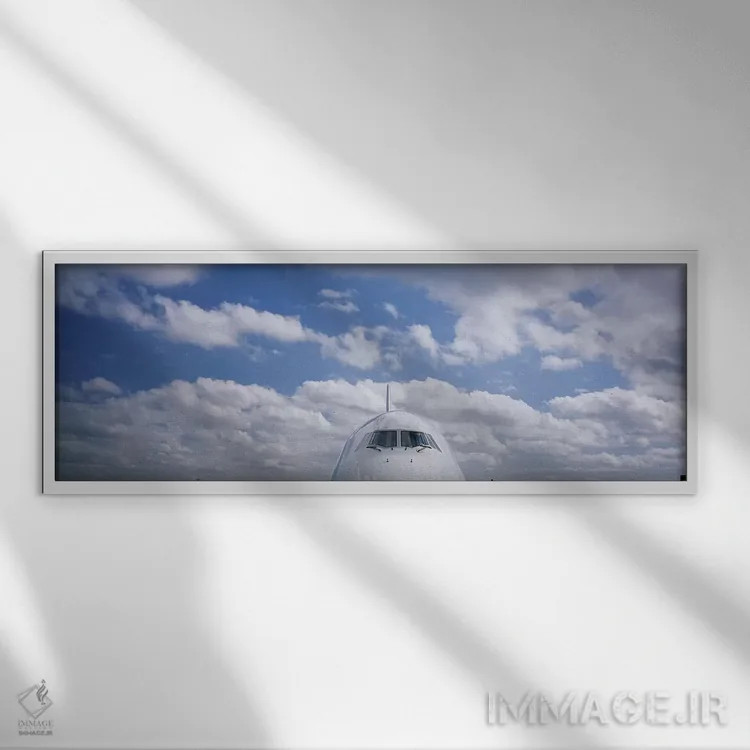 تابلو دکوراتیو Boeing 747,کابین خلبان، بوئینگ ۷۴۷ اثر پانورامیک ایمجز - نمای قابدار سفید