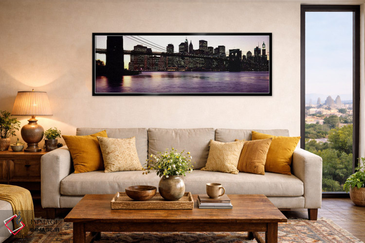 تابلو دکوراتیو Brooklyn Bridge, East River, Manhattan, New York City… اثر پانورامیک ایمجز - D6B