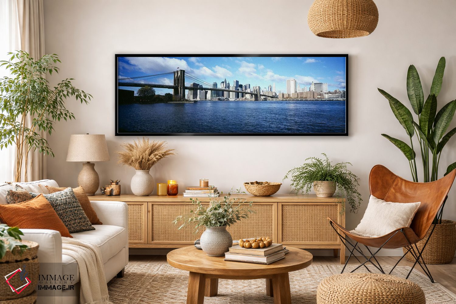 تابلو دکوراتیو Brooklyn Bridge, East River, Manhattan, New York City… اثر پانورامیک ایمجز - D4B