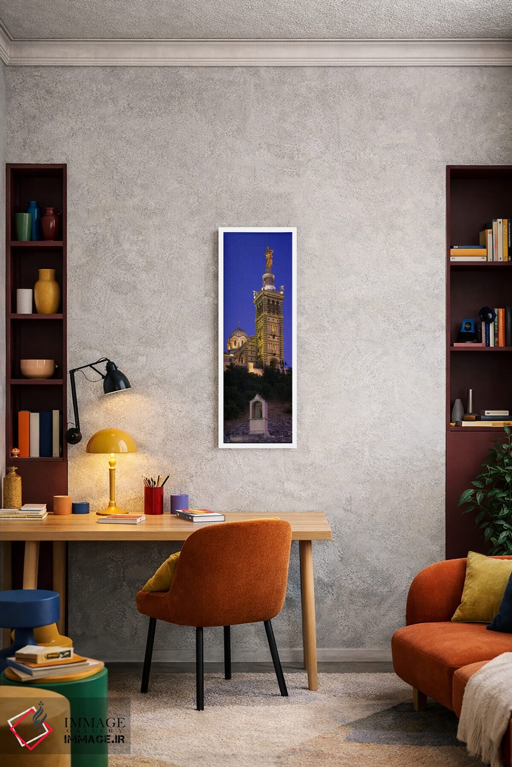 تابلو دکوراتیو Notre Dame De La Garde, Marseille, France,نمای زاویه پا… اثر پانورامیک ایمجز - D3W