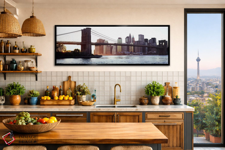 تابلو دکوراتیو Brooklyn Bridge, East River, Manhattan, New York City… اثر پانورامیک ایمجز - D2B