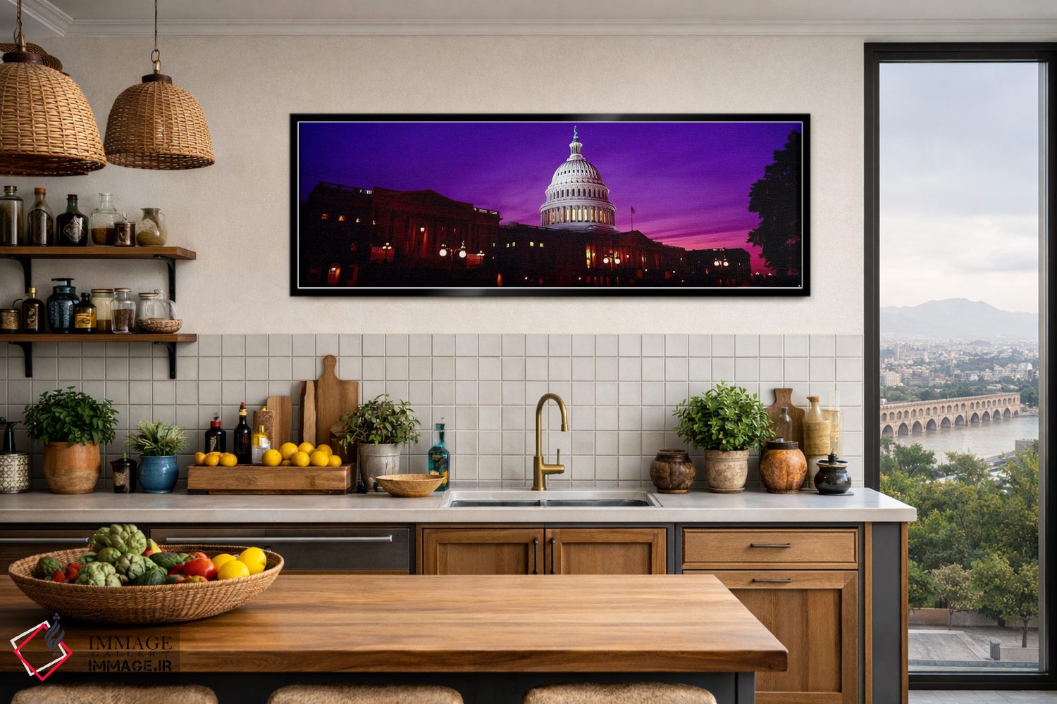 تابلو دکوراتیو Capitol Building, Washington DC, USA,نمای زاویه پایین ا… اثر پانورامیک ایمجز - D3B