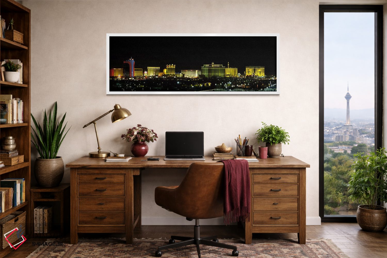 تابلو دکوراتیو Las Vegas, Nevada, USA #2,ساختمان های نورپردازی شده شبا… اثر پانورامیک ایمجز - D1W